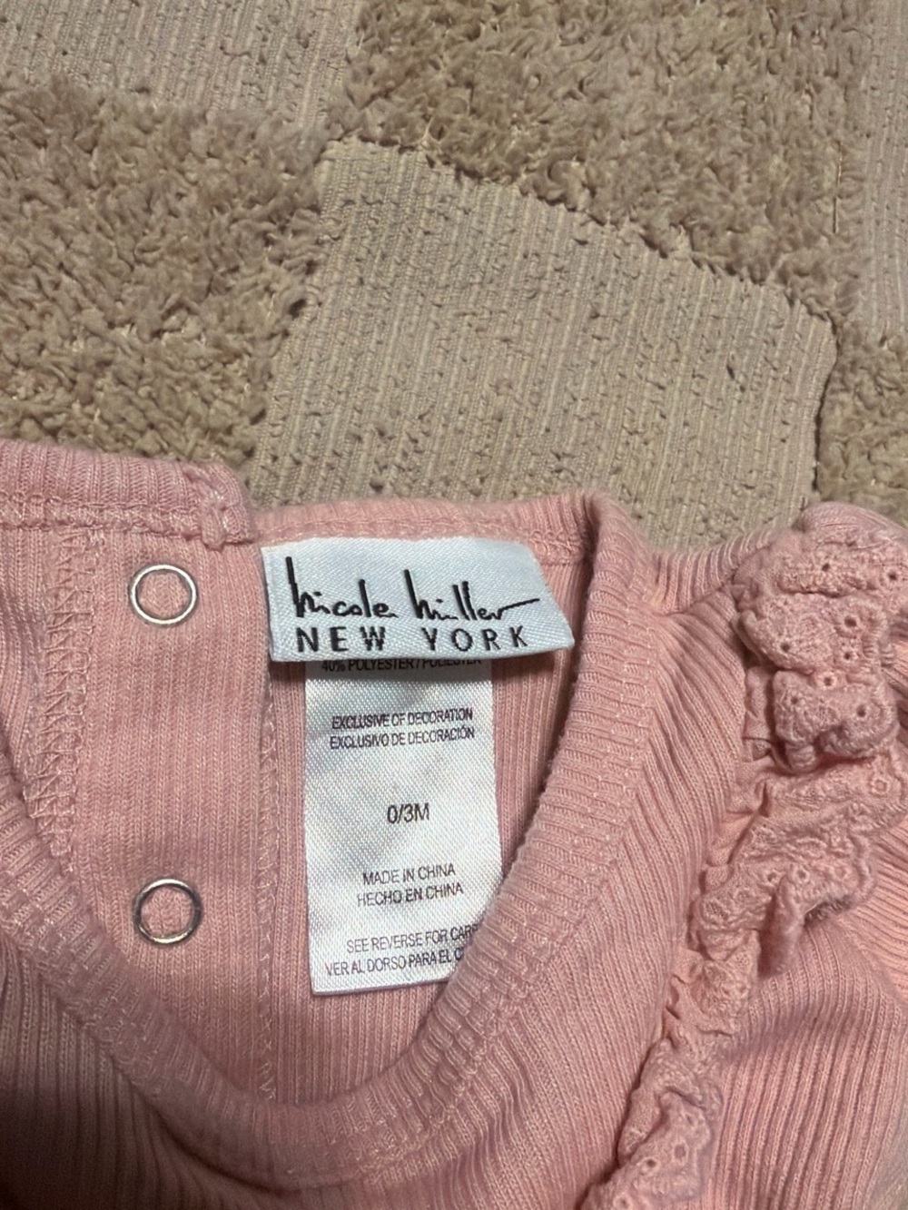 Pink Ribbed Ruffle Bodysuit - Picture 2 of 2